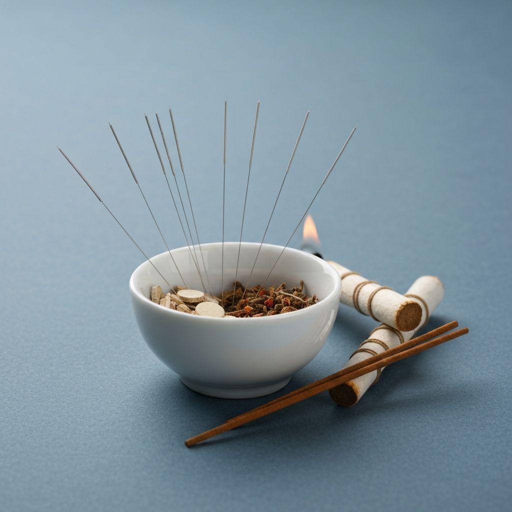 Acupuncture needles and traditional Chinese medicine herbs